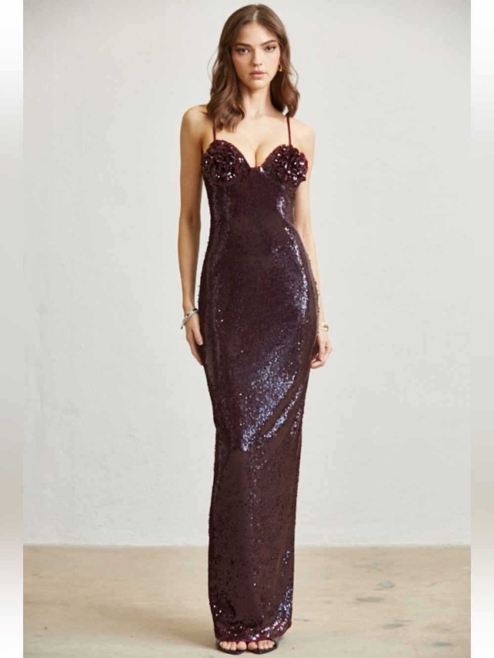 Burgundy sequin dress!